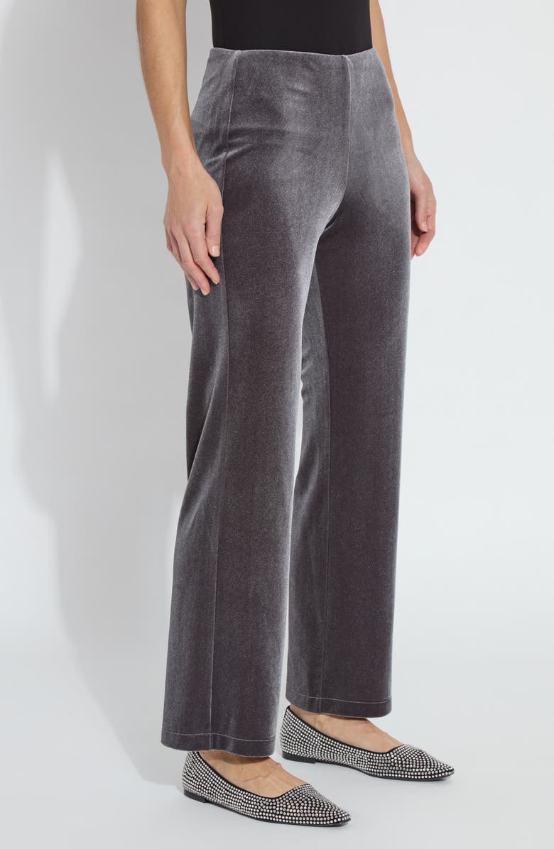 Lysse Metallic Foil Velvet Wide Leg Pants, Alternate, color, Silvery Charcoal