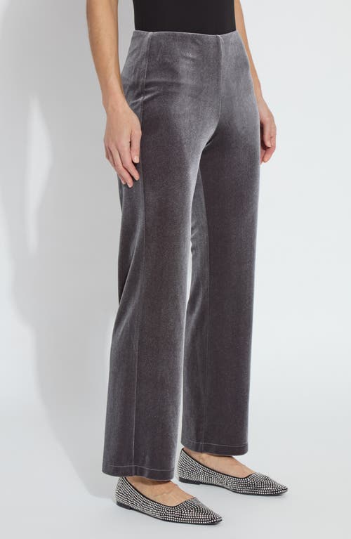 Lyssé Lysse Metallic Foil Velvet Wide Leg Pants In Gray