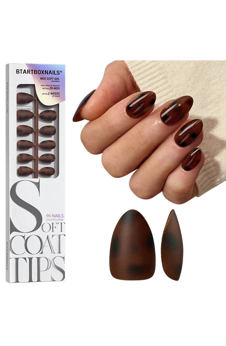 Btartboxnails Soft Gel Nail Tips SOFTCOATTIPS Tortoiseshell Collection, Main, color, Short Almond
