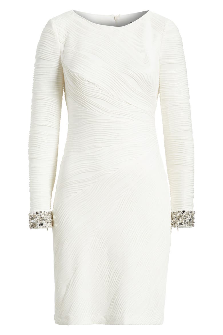 Foil Wave Long Sleeve Knit Dress, Alternate, color, IVORY