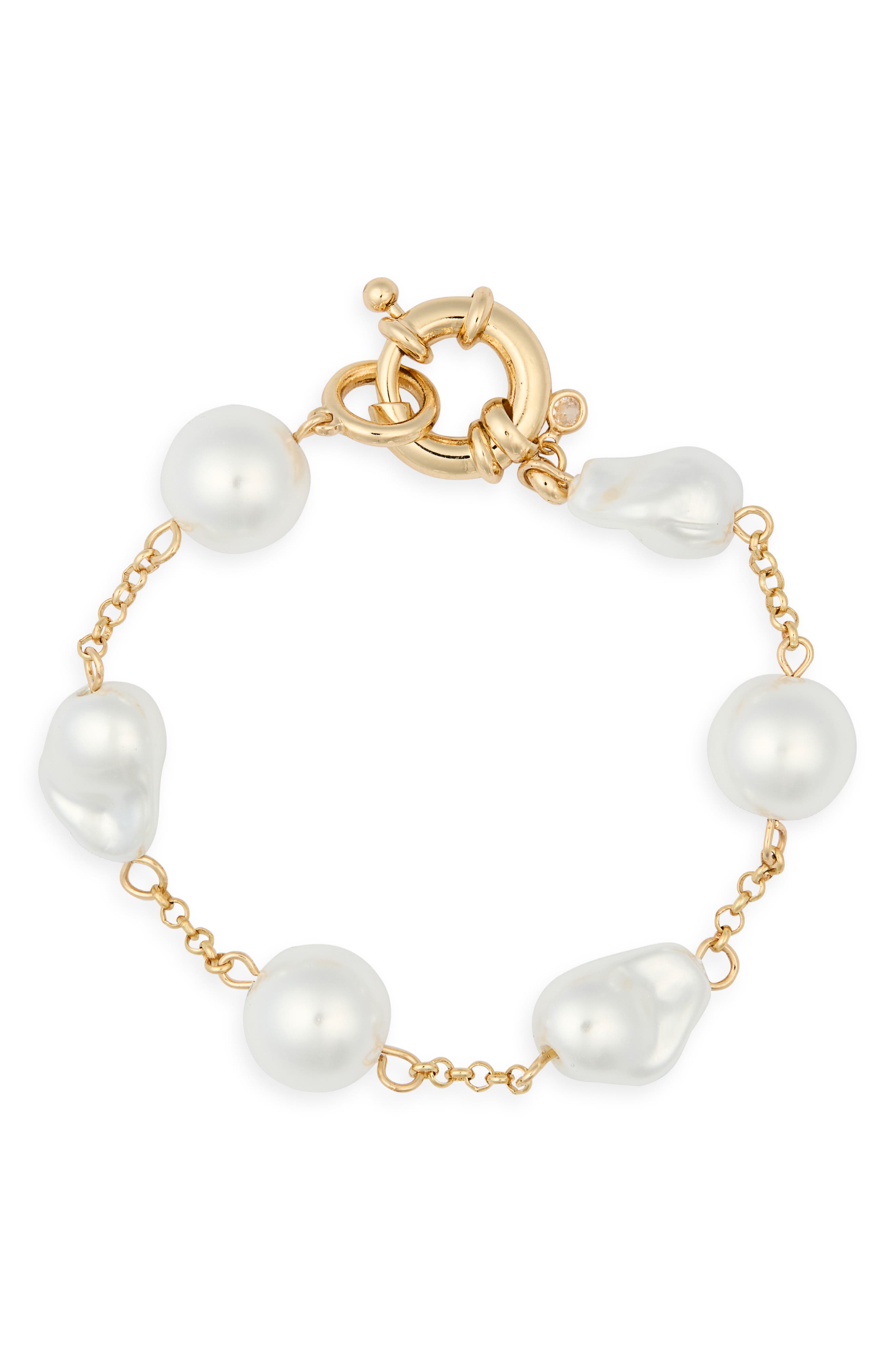 NORDSTROM RACK Faux Pearl Chain Bracelet