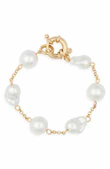 NORDSTROM RACK Faux Pearl Chain Bracelet