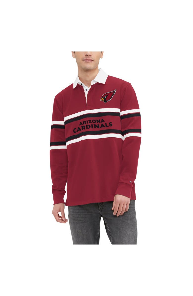 Tommy Hilfiger Men's Tommy Hilfiger Cardinal Arizona Cardinals Cory Varsity Rugby Long Sleeve T-Shirt, Alternate, color, Cardinal