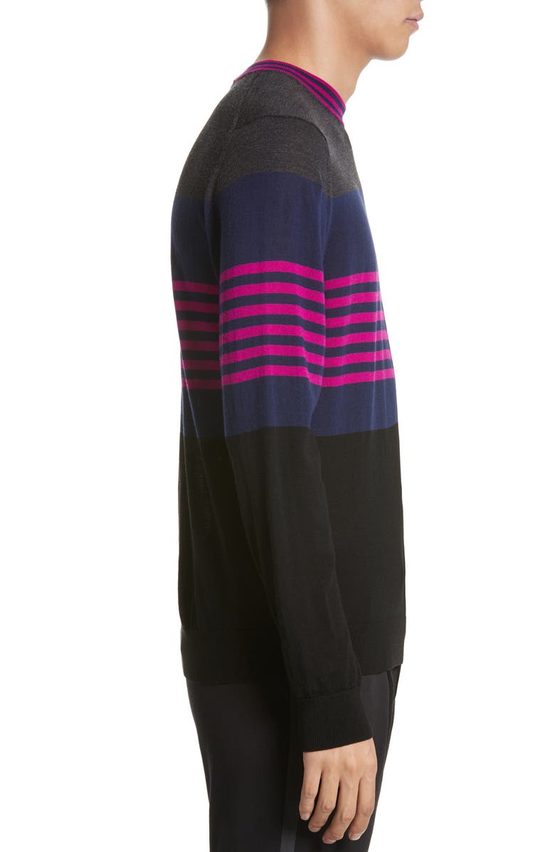 Paul Smith Stripe Merino Wool Crewneck Sweater, Alternate, color,