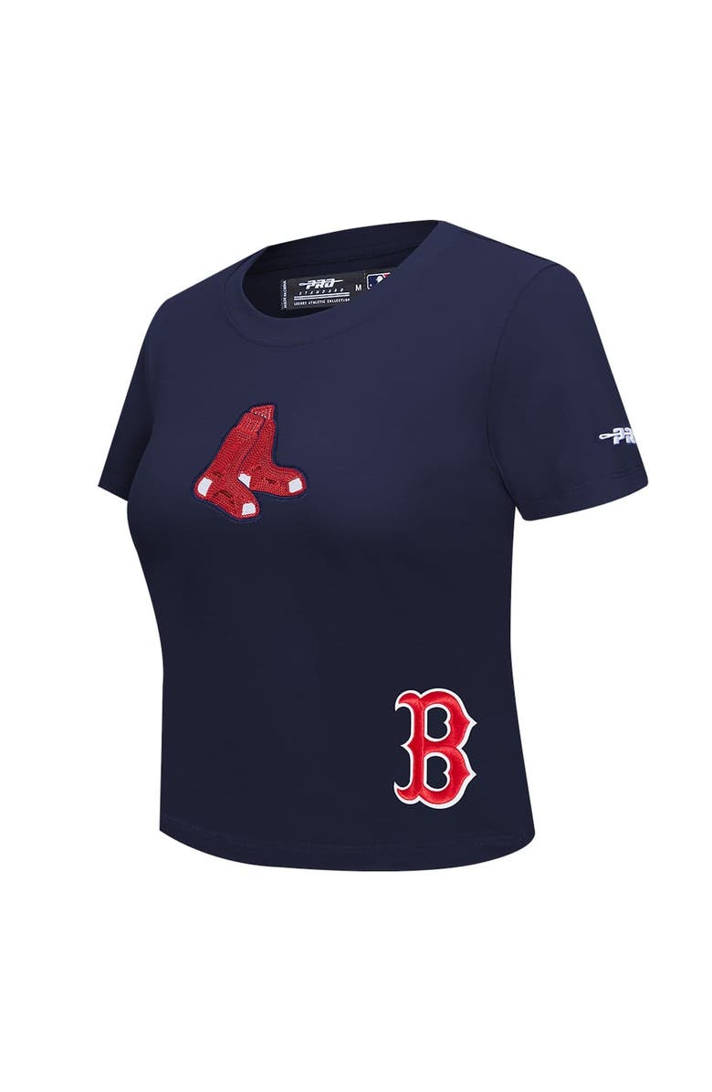 PRO STANDARD Women's Pro Standard  Navy Boston Red Sox Game Day Classics Baby Doll Cropped T-Shirt, Alternate, color, 