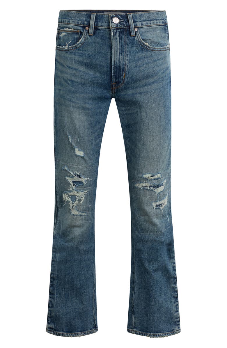 Hudson Jeans Walker Track Distressed Flared Jeans, Alternate, color, Riverside