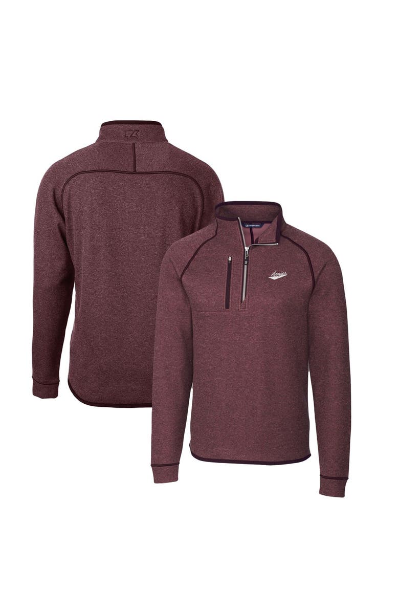 Cutter & Buck Men's Cutter & Buck Crimson New Mexico State Aggies Mainsail Sweater-Knit Half-Zip Pullover Jacket, Alternate, color, 