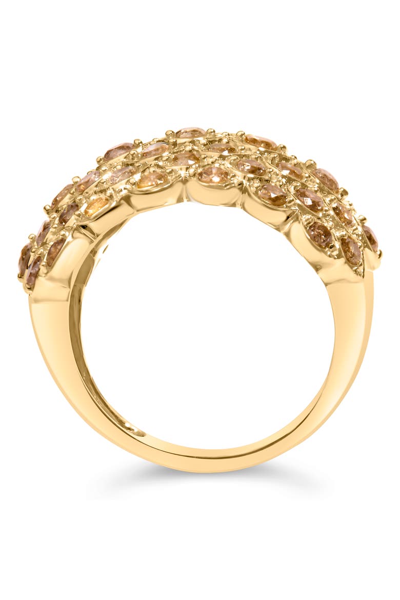 10K Yellow Gold 2.0 Cttw Brown Diamond Teardrop Design Cocktail Ring, Alternate, color, Yellow Gold