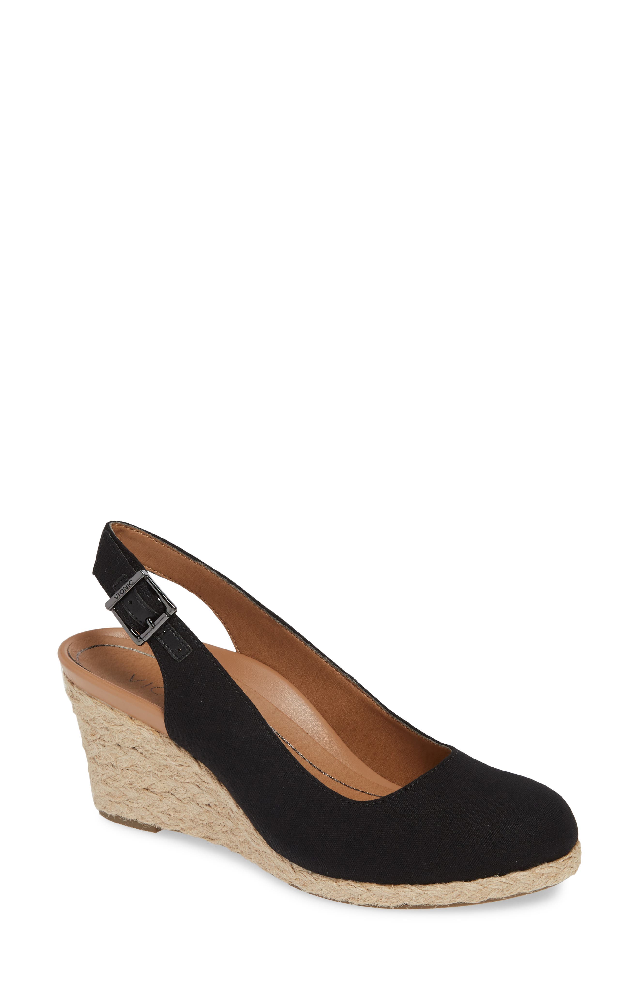 Vionic Coralina Orthaheel<sup>®</sup> Espadrille Wedge Slingback Sandal, Main, color, 