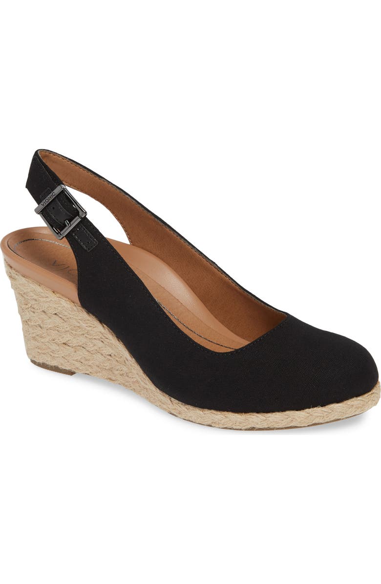 Vionic Coralina Orthaheel<sup>®</sup> Espadrille Wedge Slingback Sandal, Main, color,