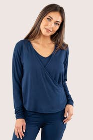 JJwinks Wrap Star Built-In Shelf Lounge & Sleep Long Sleeve Top