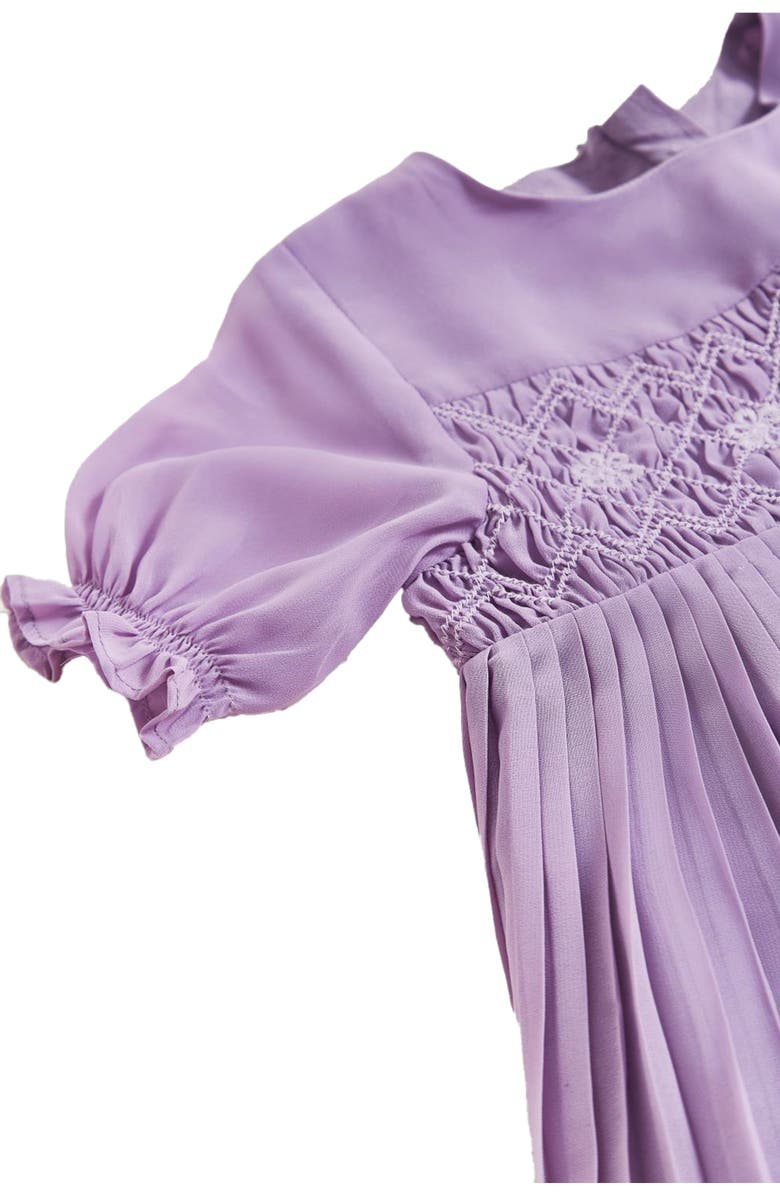 Babycottons Premium Cotton Poppy Pleated Dress, Main, color, Purple