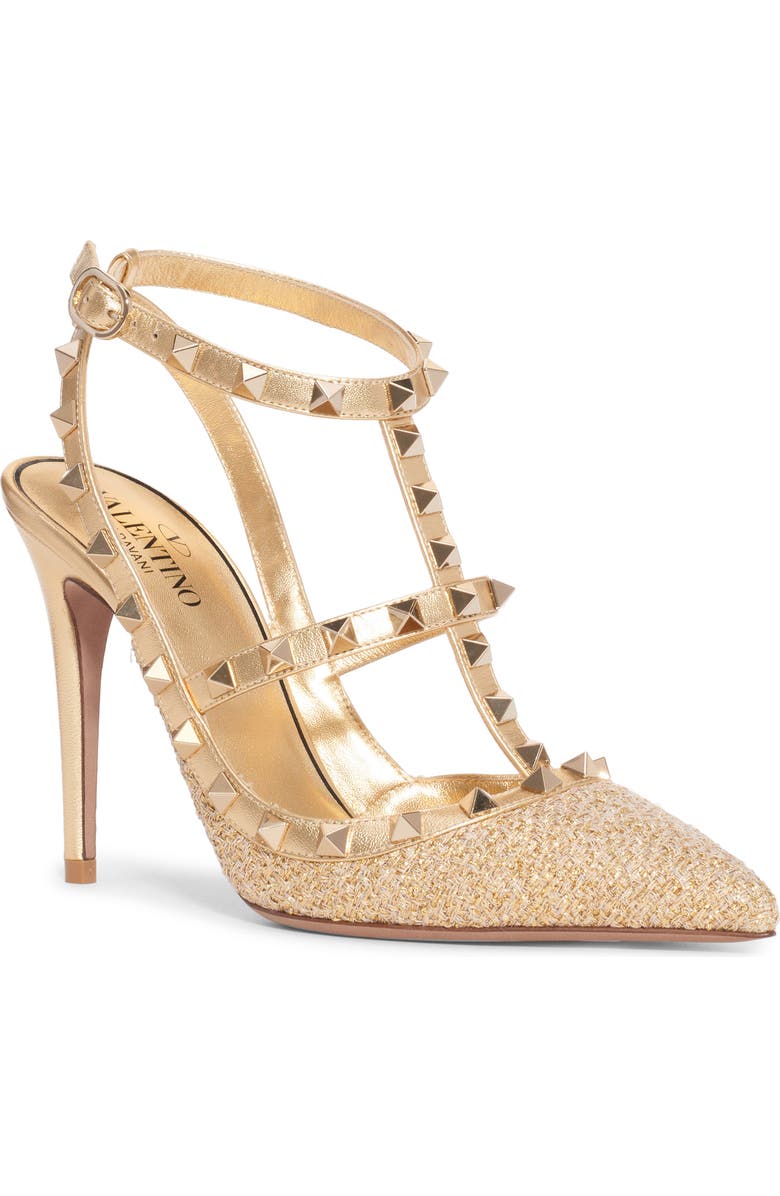 Valentino Garavani Rockstud T-Strap Pointed Toe Pump, Main, color,