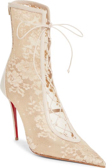 KM Lace Pointed Toe Bootie