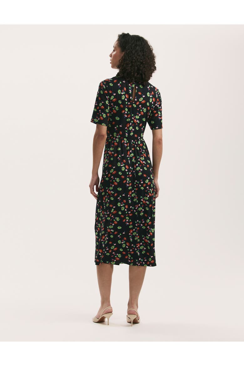 Kathryn Floral Jersey Midi T-Shirt Dress, Alternate, color, Black Flower