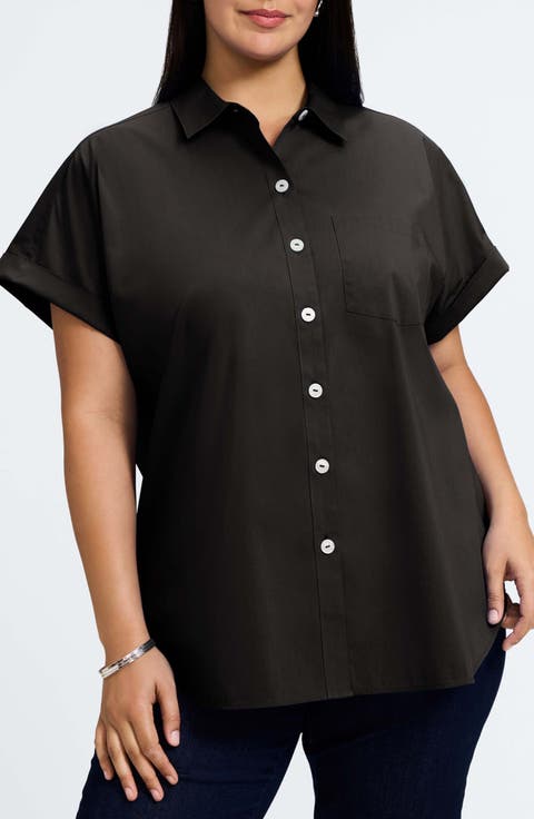 Abigail Short Sleeve Button-Up Shirt (Plus)