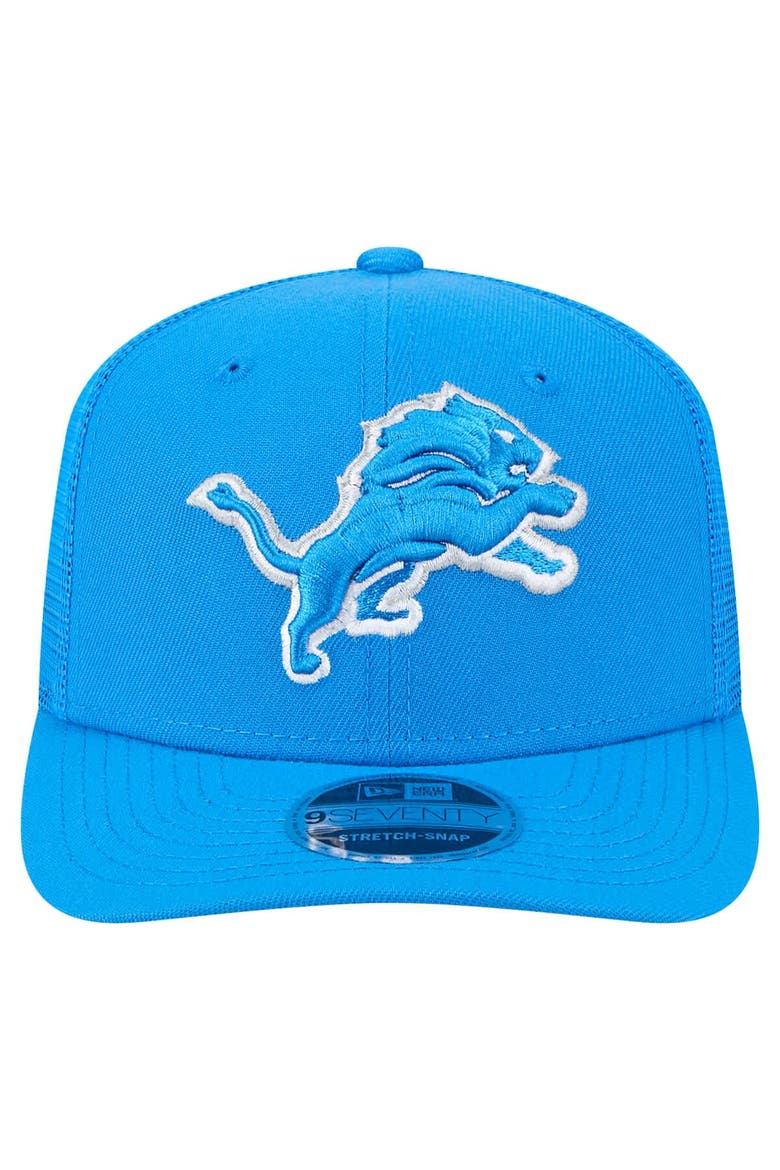 Men's New Era Blue Detroit Lions Main Trucker 9SEVENTY Stretch-Snap Hat, Alternate, color, Blue