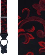 Trafalgar Big & Tall Christian the Romantic Brocade Silk Button End Suspenders