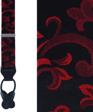 Trafalgar Big & Tall Christian the Romantic Brocade Silk Button End Suspenders