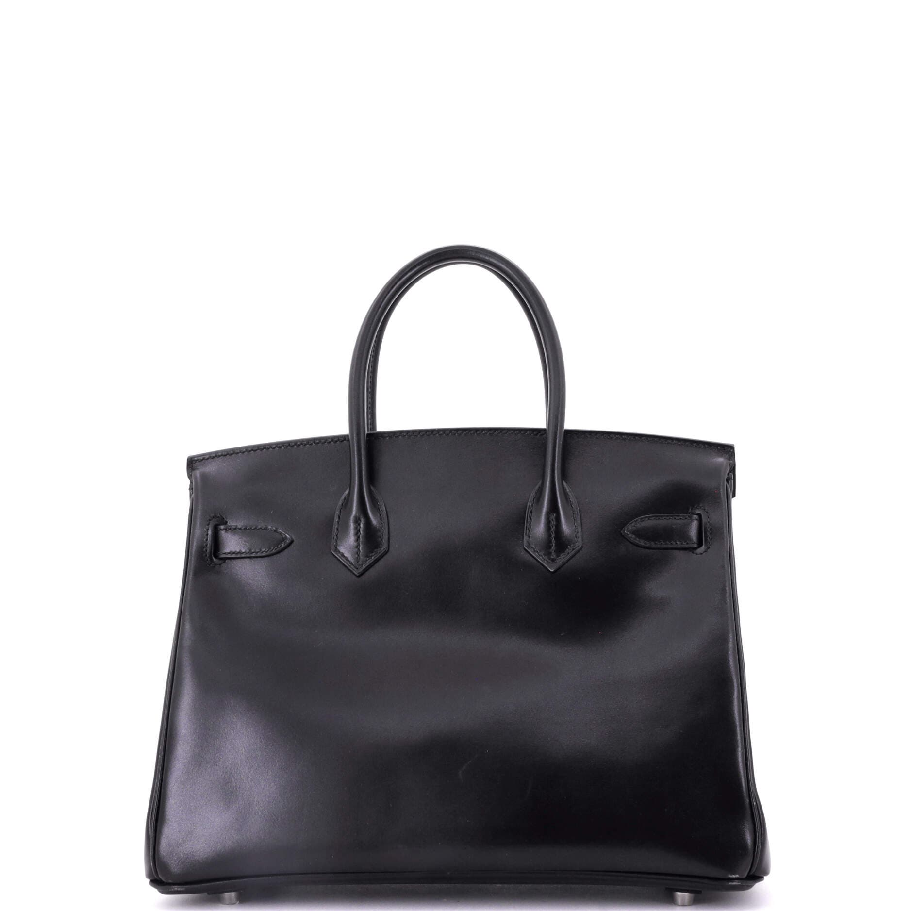 Pre-Owned Hermes Birkin Handbag Black Box Calf with Palladium Hardware 30, Alternate, color, 