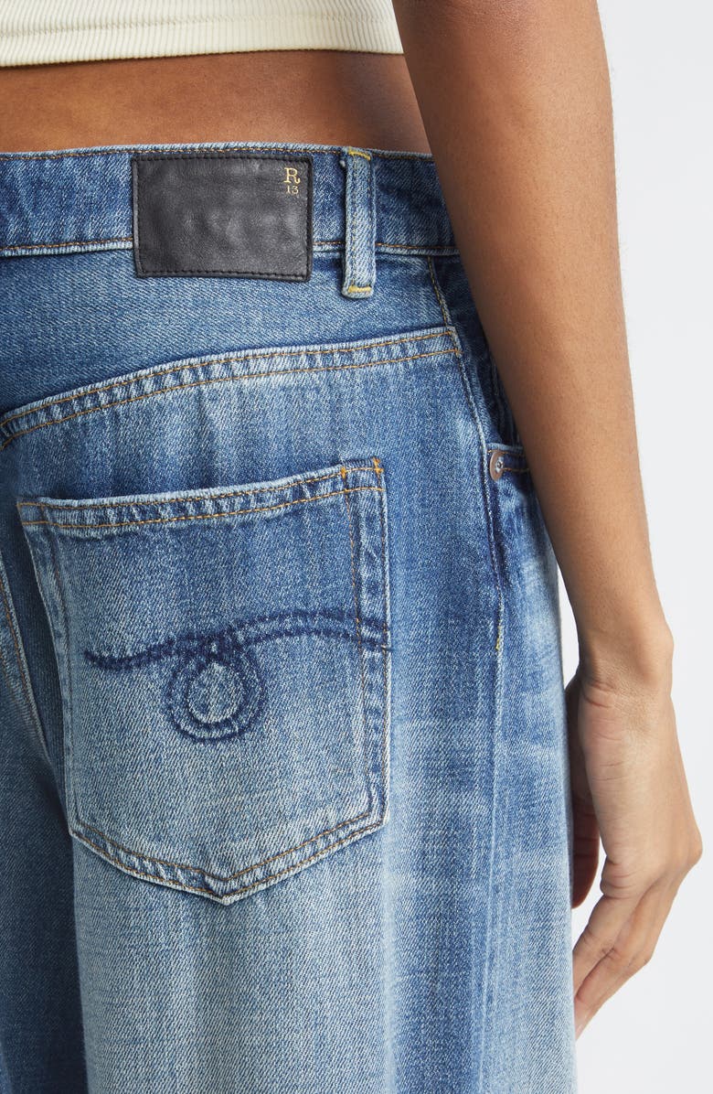 R13 Nico Wrap Wide Leg Jeans, Alternate, color, Raine Blue