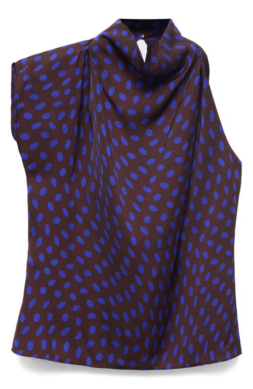 Mango Drape Asymmetric Top In Blue