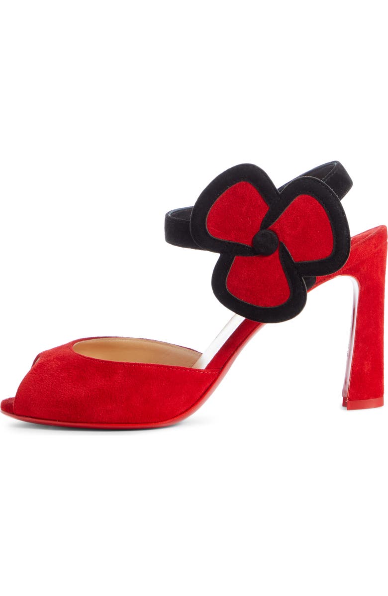 Christian Louboutin Pansy Flower Ankle Strap Sandal, Alternate, color,