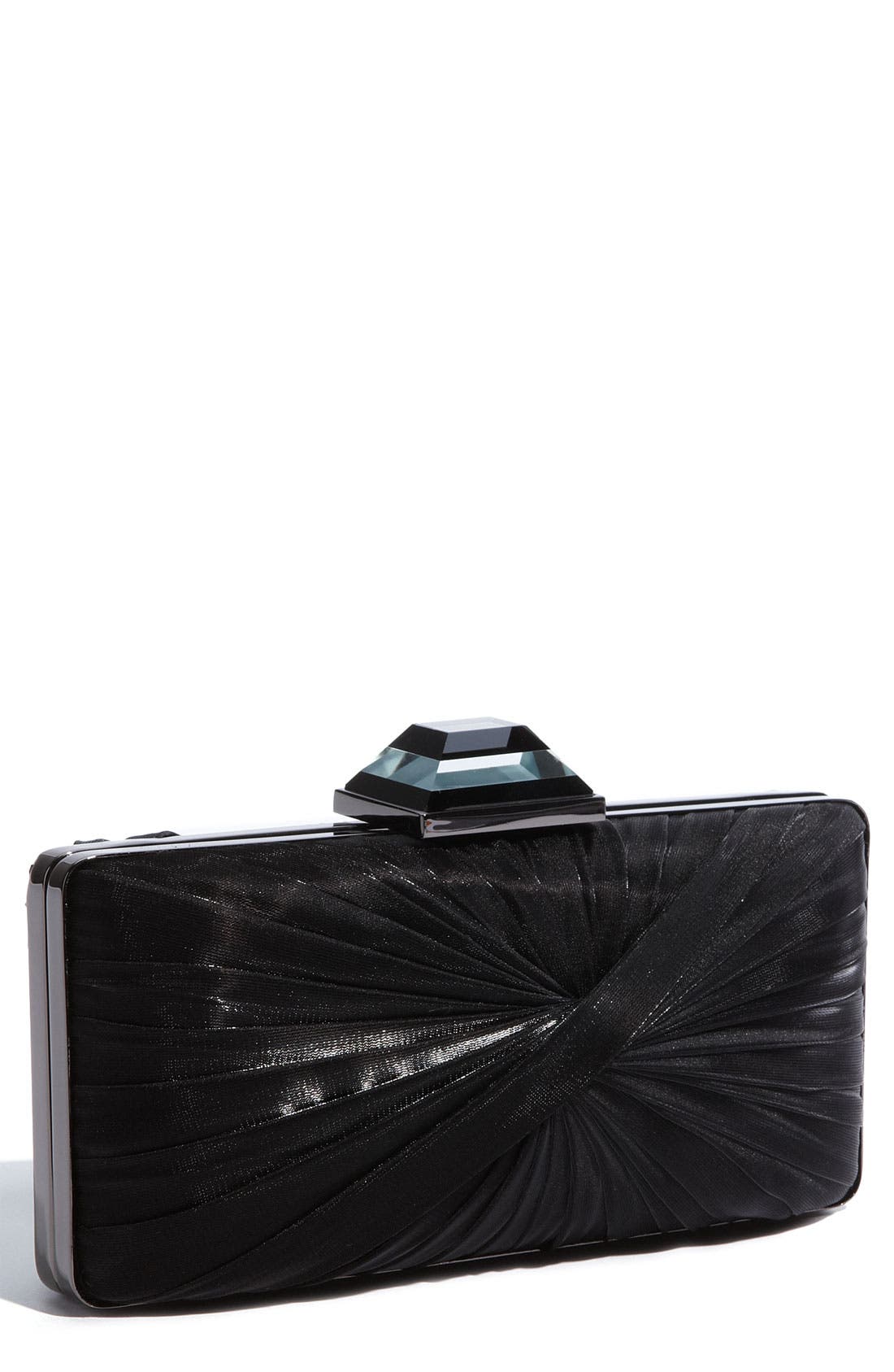 Sondra Roberts 'Twist Pleat' Satin Clutch, Main, color, 