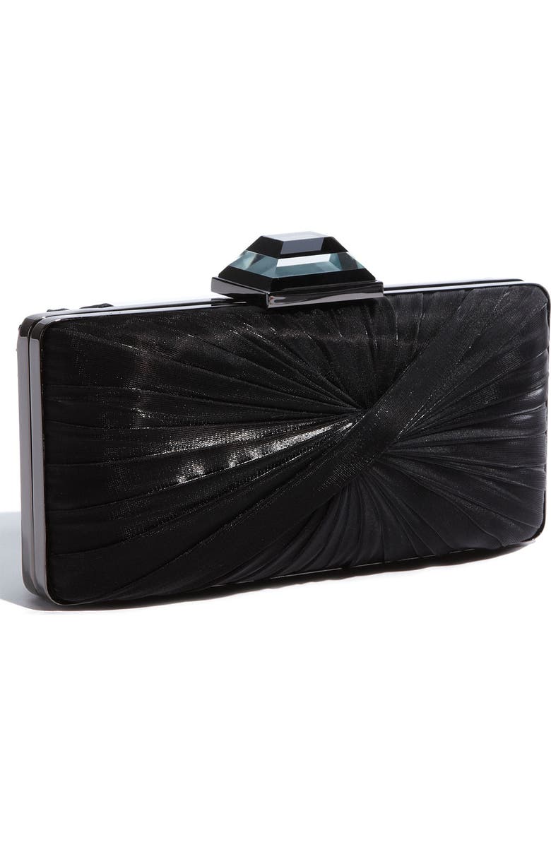 Sondra Roberts 'Twist Pleat' Satin Clutch, Main, color,