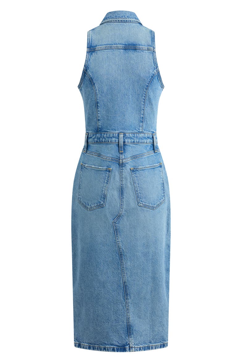 Halter City Denim Dress, Alternate, color, SANTA BARBARA