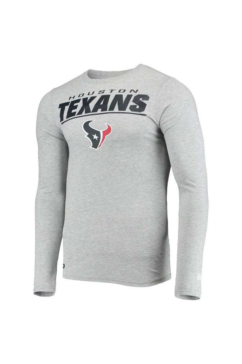 Men's New Era Heathered Gray Houston Texans Combine Authentic Stated Long Sleeve T-Shirt, Alternate, color, Heather Gray
