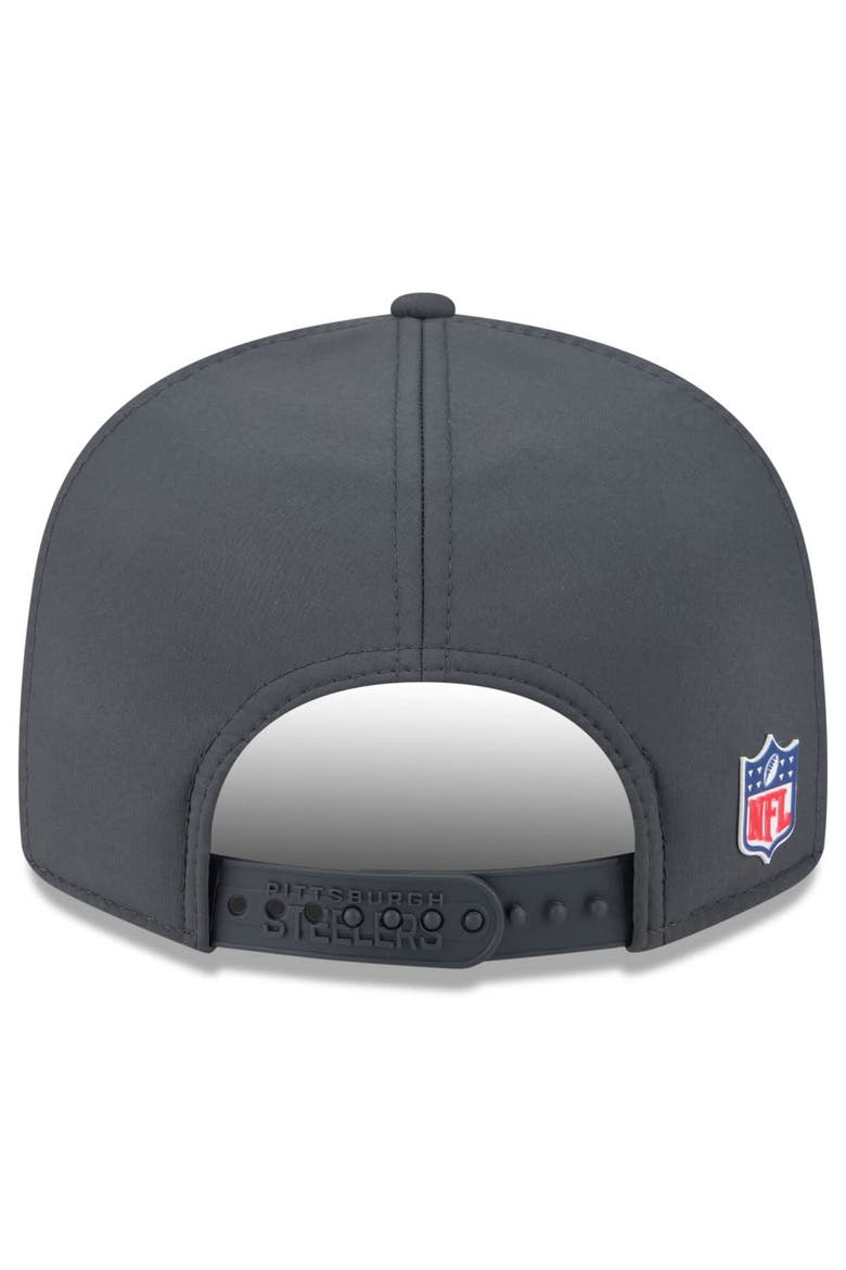 Men's New Era Charcoal Pittsburgh Steelers 2025 Sideline Cold Weather Split Panel 9FIFTY Snapback Hat, Alternate, color, Charcoal