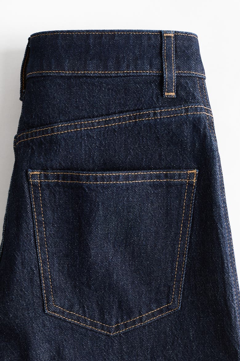 High-waisted Denim Skort, Alternate, color, Dark denim blue