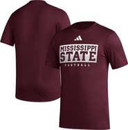 adidas Men's adidas Maroon Mississippi State Bulldogs Football Practice AEROREADY Pregame T-Shirt