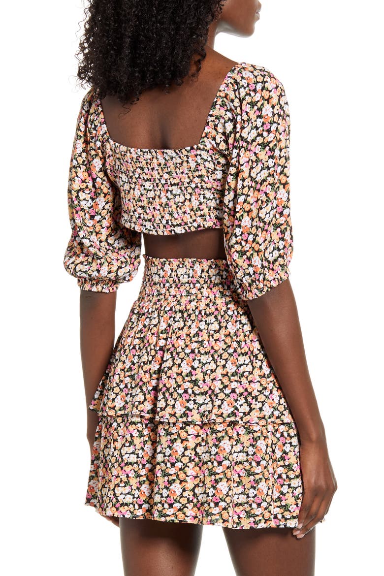 Good Girls Tie Front Crop Top, Alternate, color, MULTI