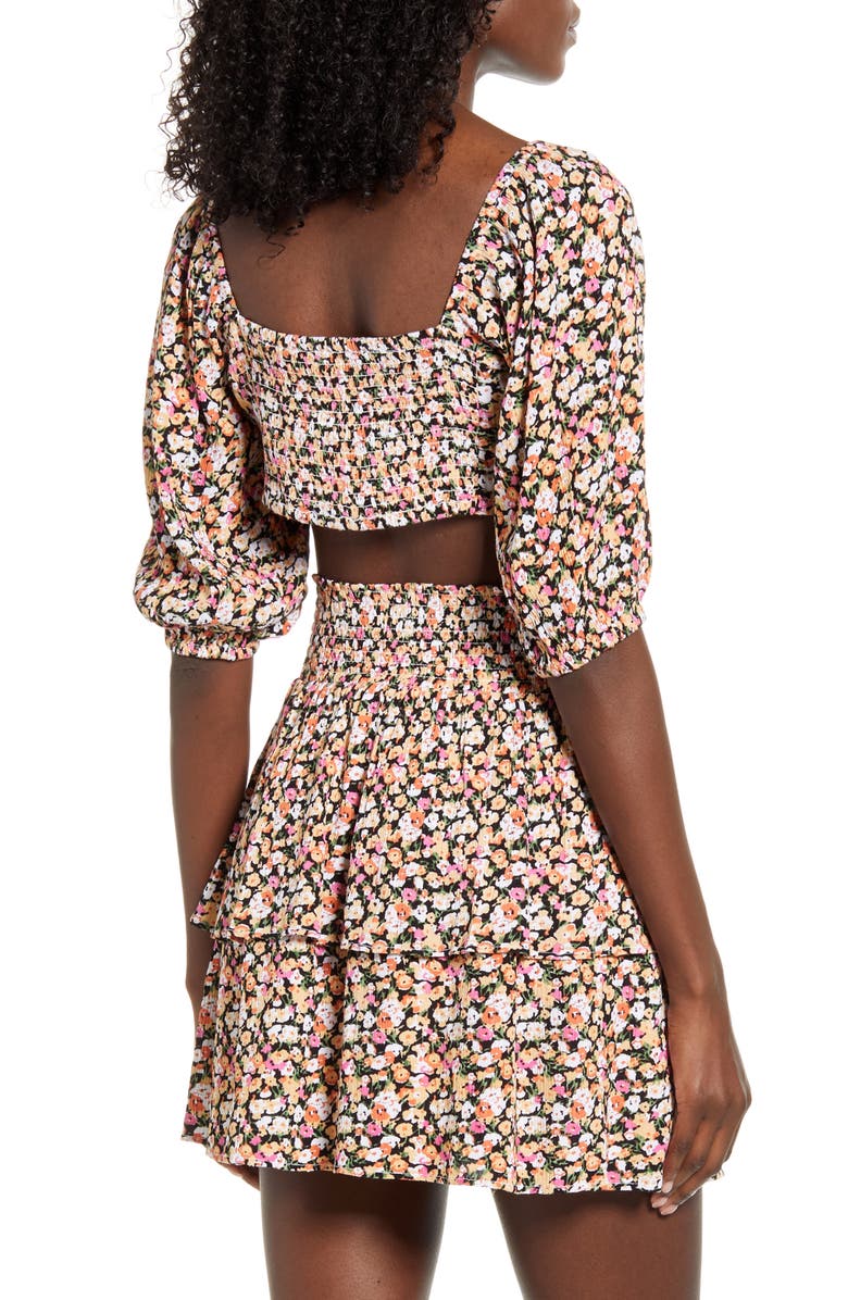 MINKPINK Good Girls Tie Front Crop Top, Alternate, color, 