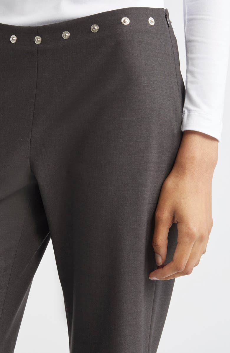 Paloma Wool Dain Snap Detail Bootcut Trousers, Alternate, color, Brown