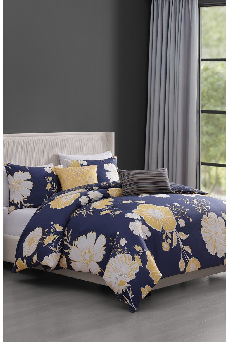 Sunglow Reversible 5-Piece Comforter Set, Main, color, BLUE
