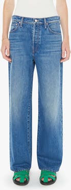 MOTHER The Dodger Button Flood Relaxed Straight Leg Jeans