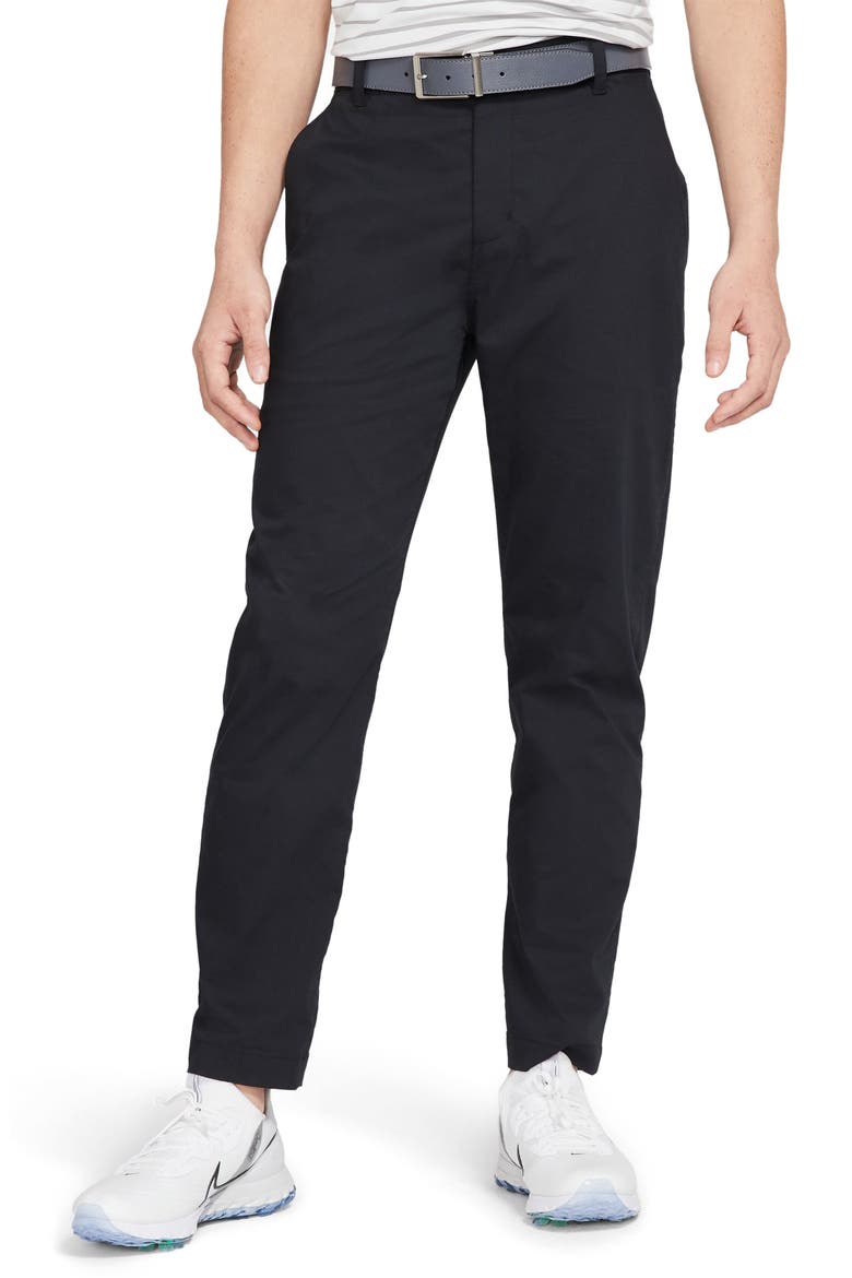 Nike Dri-FIT UV Flat Front Men's Chino Golf Pants, Main, color, BLACK