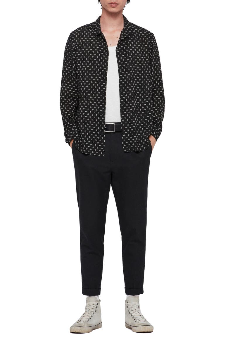 Lucked Out Regular Fit Shirt, Alternate, color, JET BLACK/ ECRU