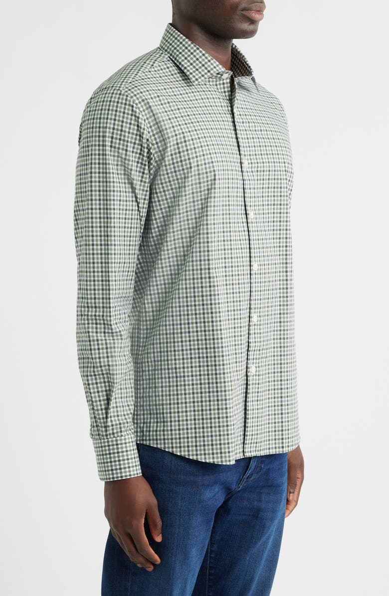 Scott Barber Regular Fit Gingham Cotton Button-Up Shirt, Alternate, color, Sage
