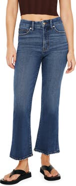 Good American Good Legs Distressed Crop Flare Jeans