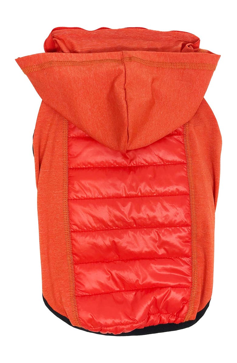 PET LIFE 'Apex' Lightweight Hybrid 4-Season Stretch & Quick-Dry Dog Coat w/ Pop out Hood - Small, Alternate, color, Red