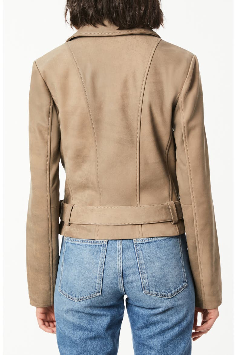Spessa Leather Moto Jacket, Alternate, color, TAUPE