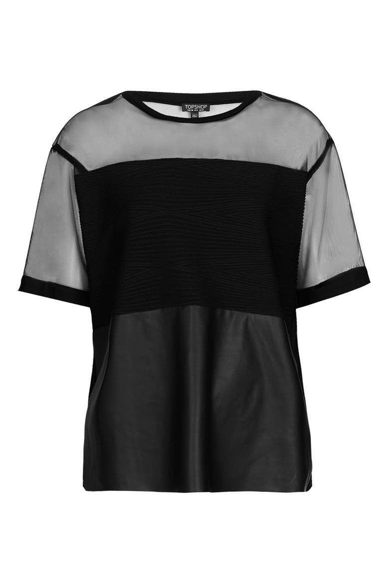 Mixed Media Tee, Alternate, color, BLACK