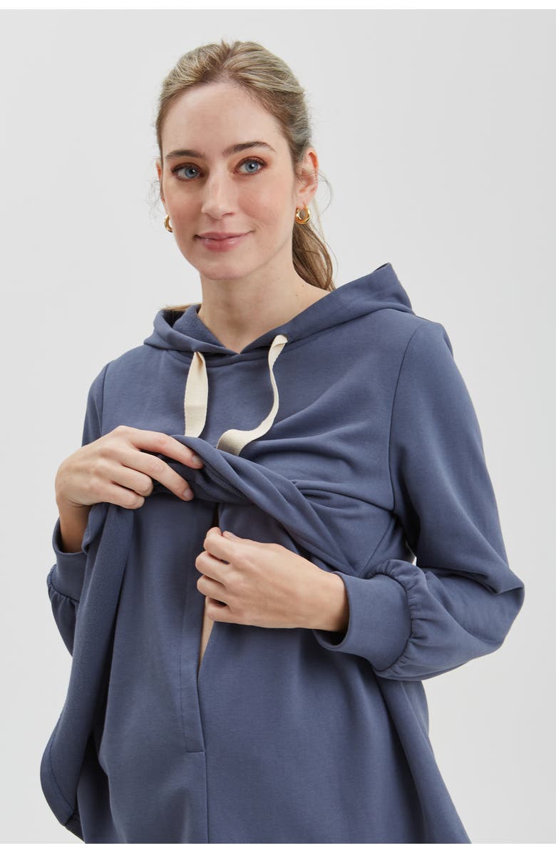 Nom Maternity Crosby Maternity & Nursing Hoodie, Main, color, Slate