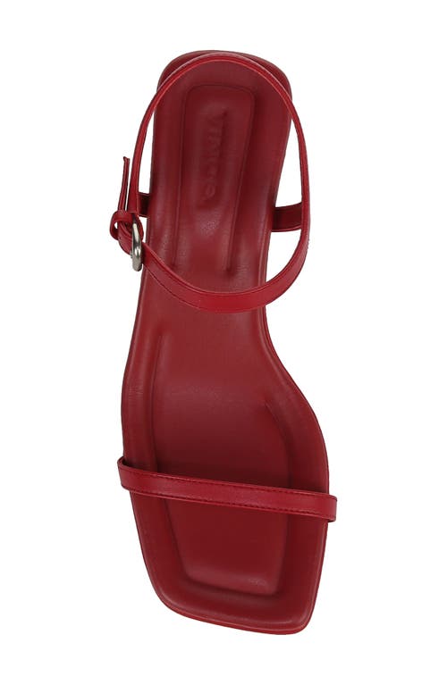 Vince Coco Leather Kitten-heel Sandals In Pomegranate