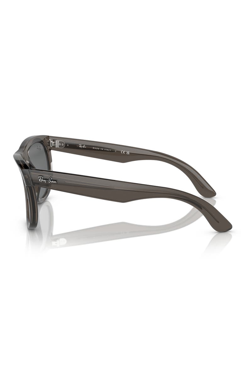 Reverse Wayfarer 53mm Square Sunglasses, Alternate, color, DARK GREY