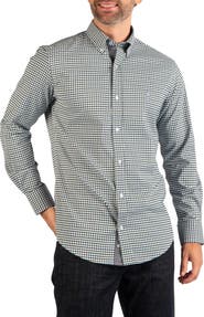 TailorByrd Regular Fit Gingham Long Sleeve Performance Shirt